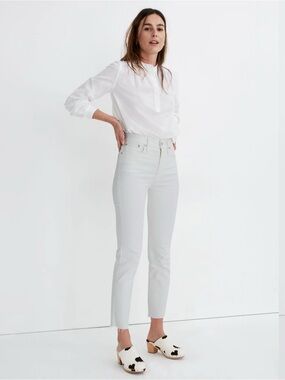 Madewell The Perfect Vintage Jean in Tile White: Raw Hem Edition